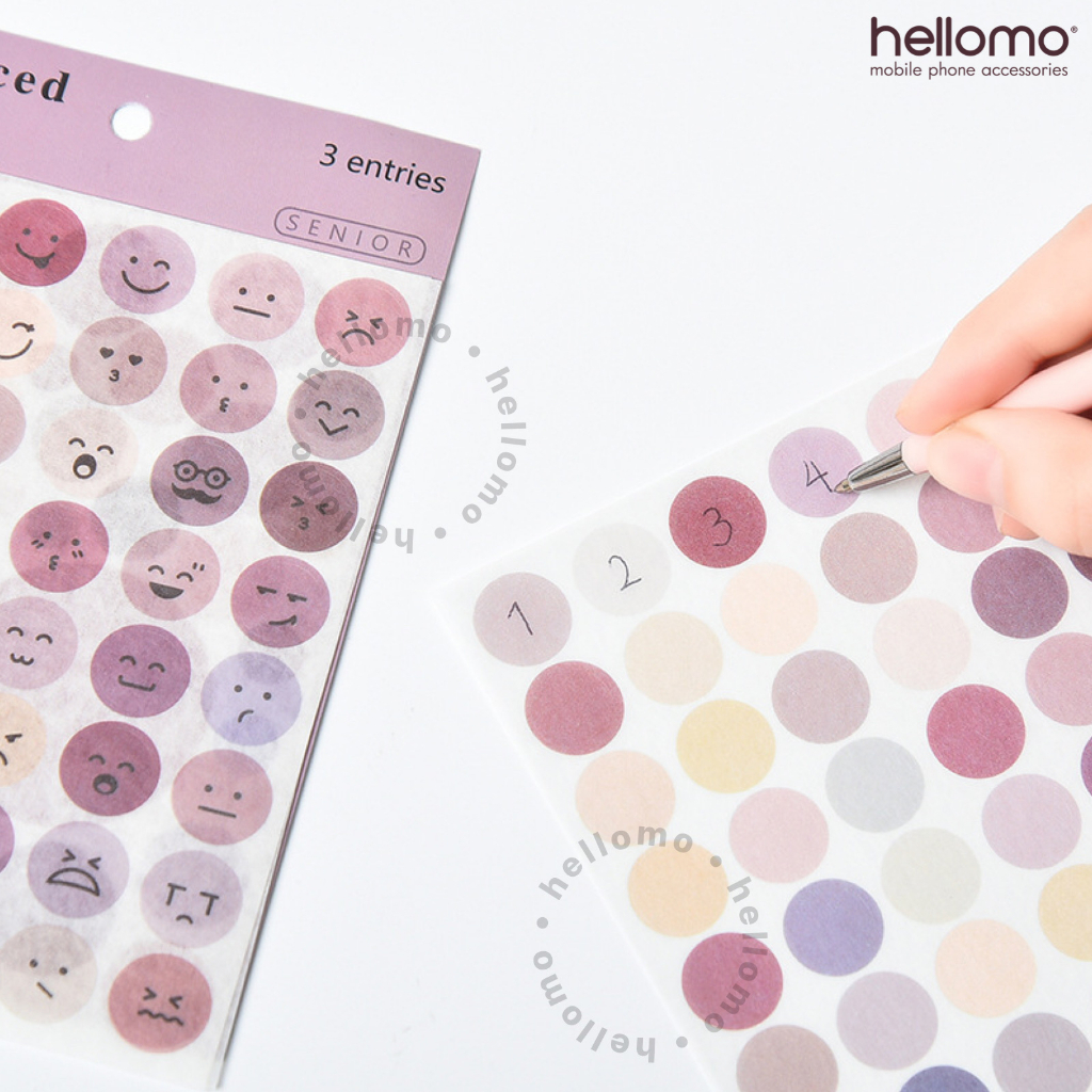 Stiker Bulat Diary Smile Warna Dekorasi Album Smiley Sticker Aesthetic DIY