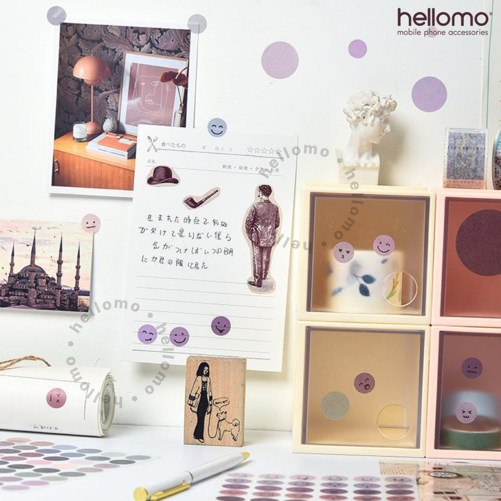 Stiker Bulat Diary Smile Warna Dekorasi Album Smiley Sticker Aesthetic DIY
