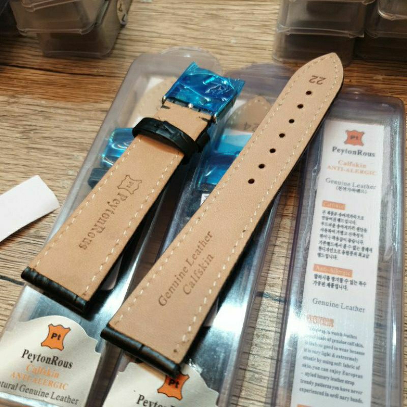 Strap tali jam tangan motif 14mm 16mm 18mm 20mm 22mm 24mm kulit full leather peyton Rous murah grosir