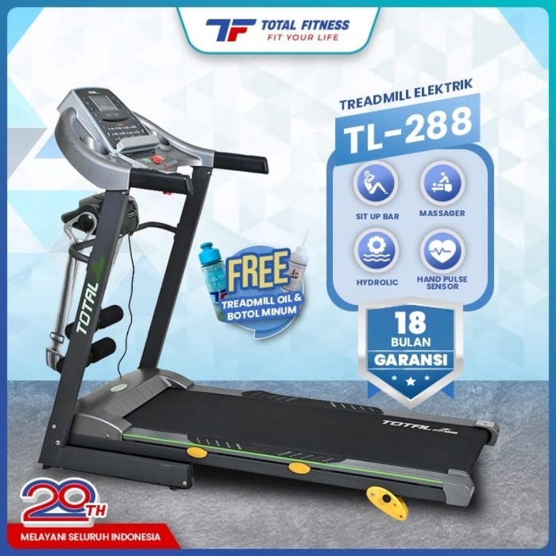Treadmill Elektrik TL288 Total Fitness Alat Fitnes Treadmil Tl 288