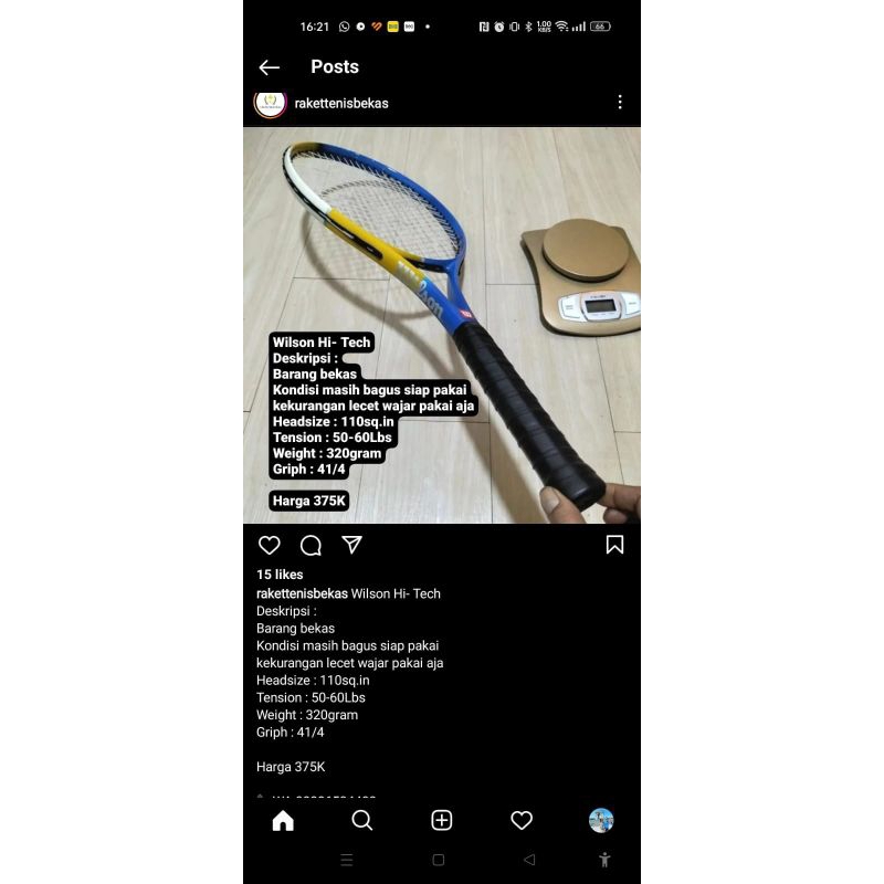 Raket Tenis 2 pcs (wilson + dunlop)