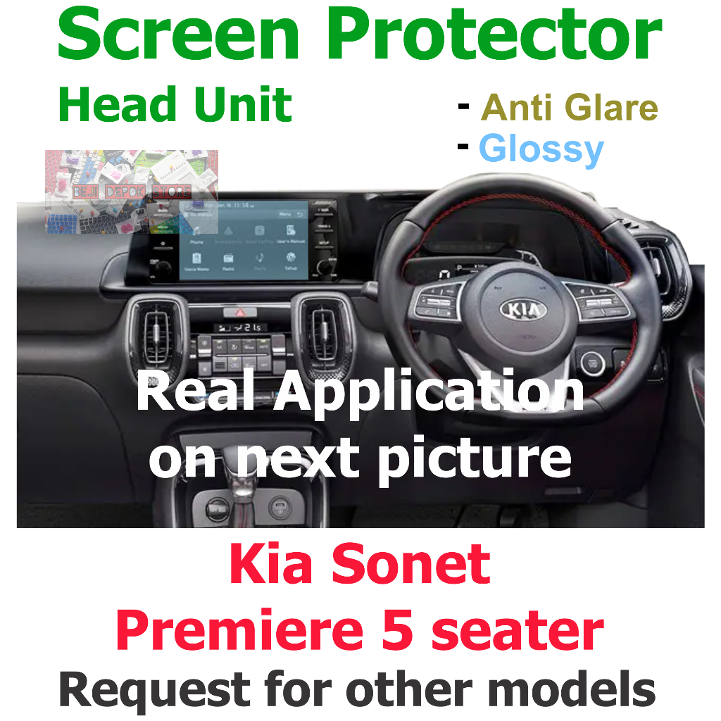 Kia Sonet Premiere 5 seater head unit mobil Screen Protector Guard