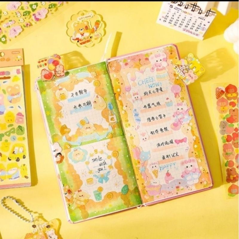 

1 lembar glitter stiker lucu jurnal hp keychain