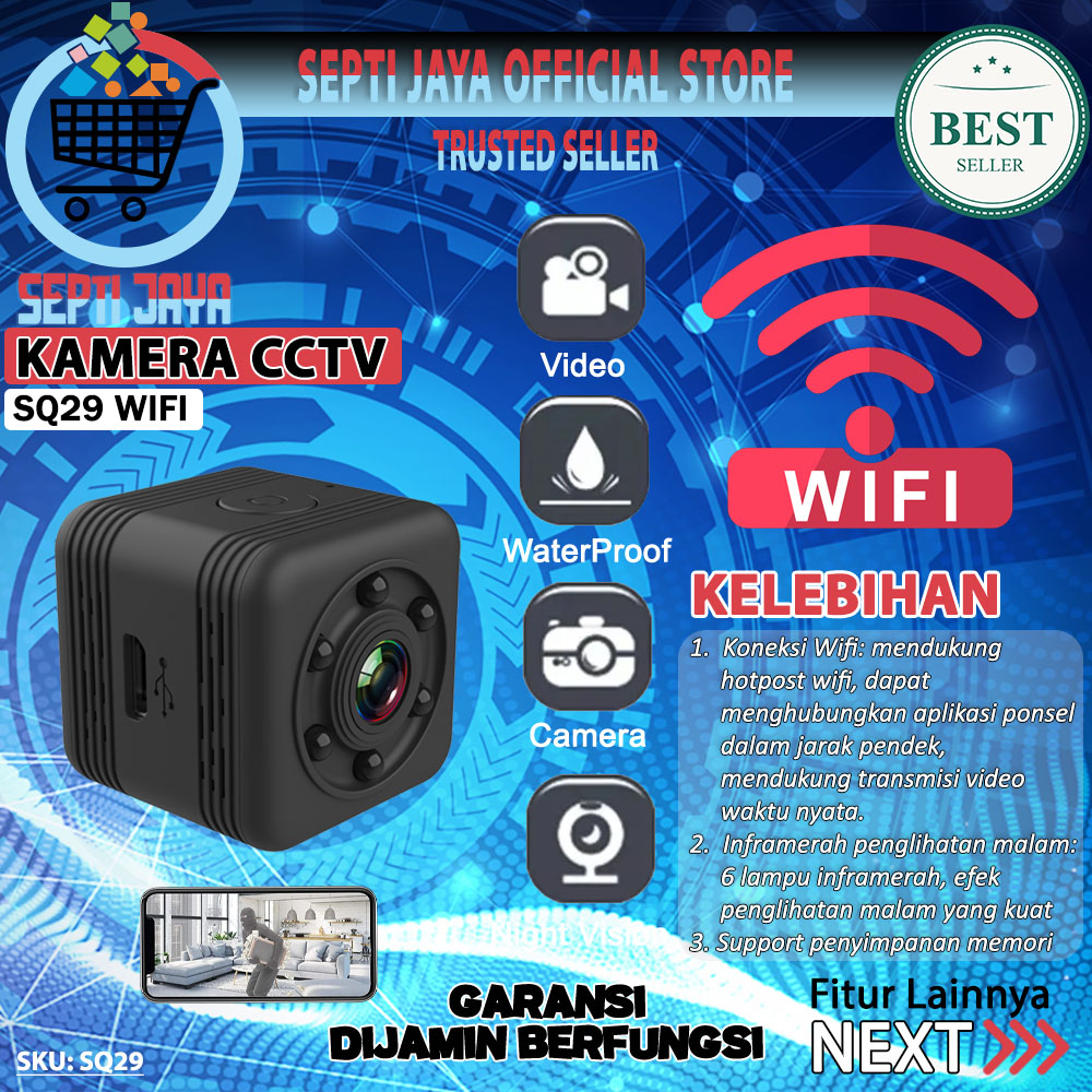 SQ29 Wifi Mini Kamera HD Kecil Sensor Inframerah Camera Olahraga Mini DV Kamera Mikro Original SQ29 