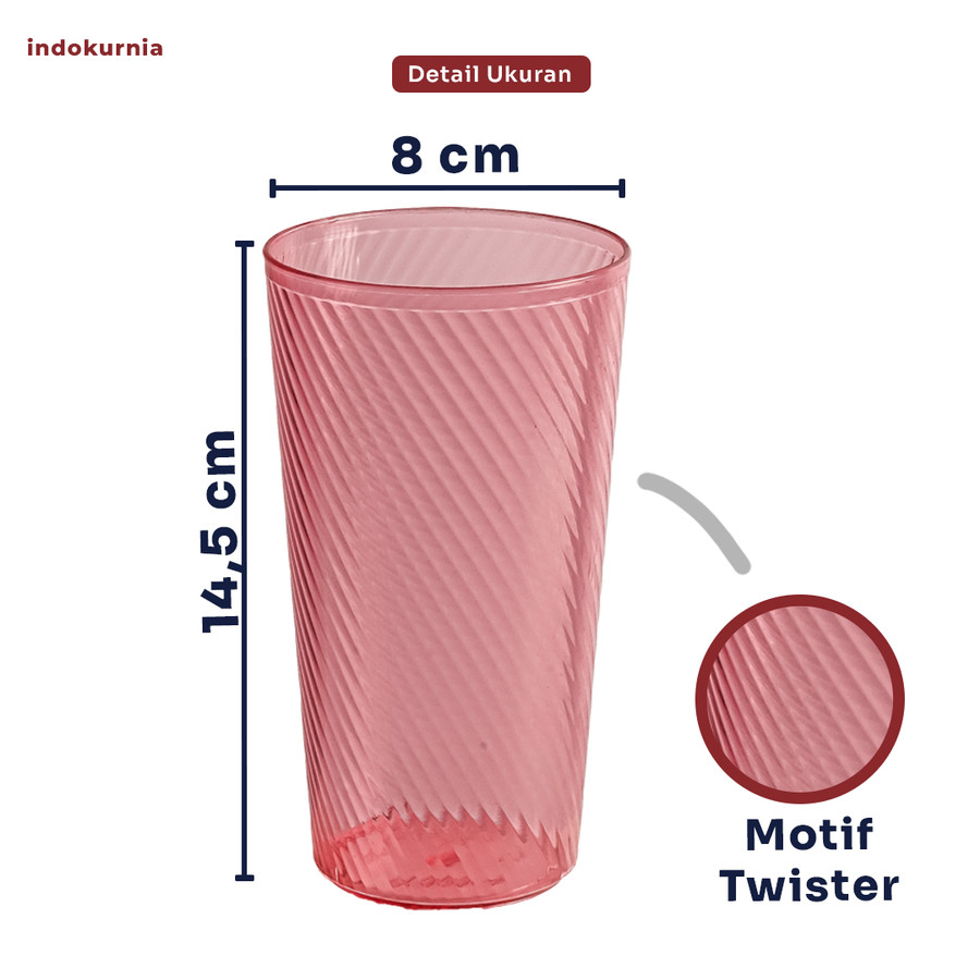 IK - GELAS PLASTIK MINUM TWISTER 500 ML ORI BENING TRANSPARAN TERMURAH