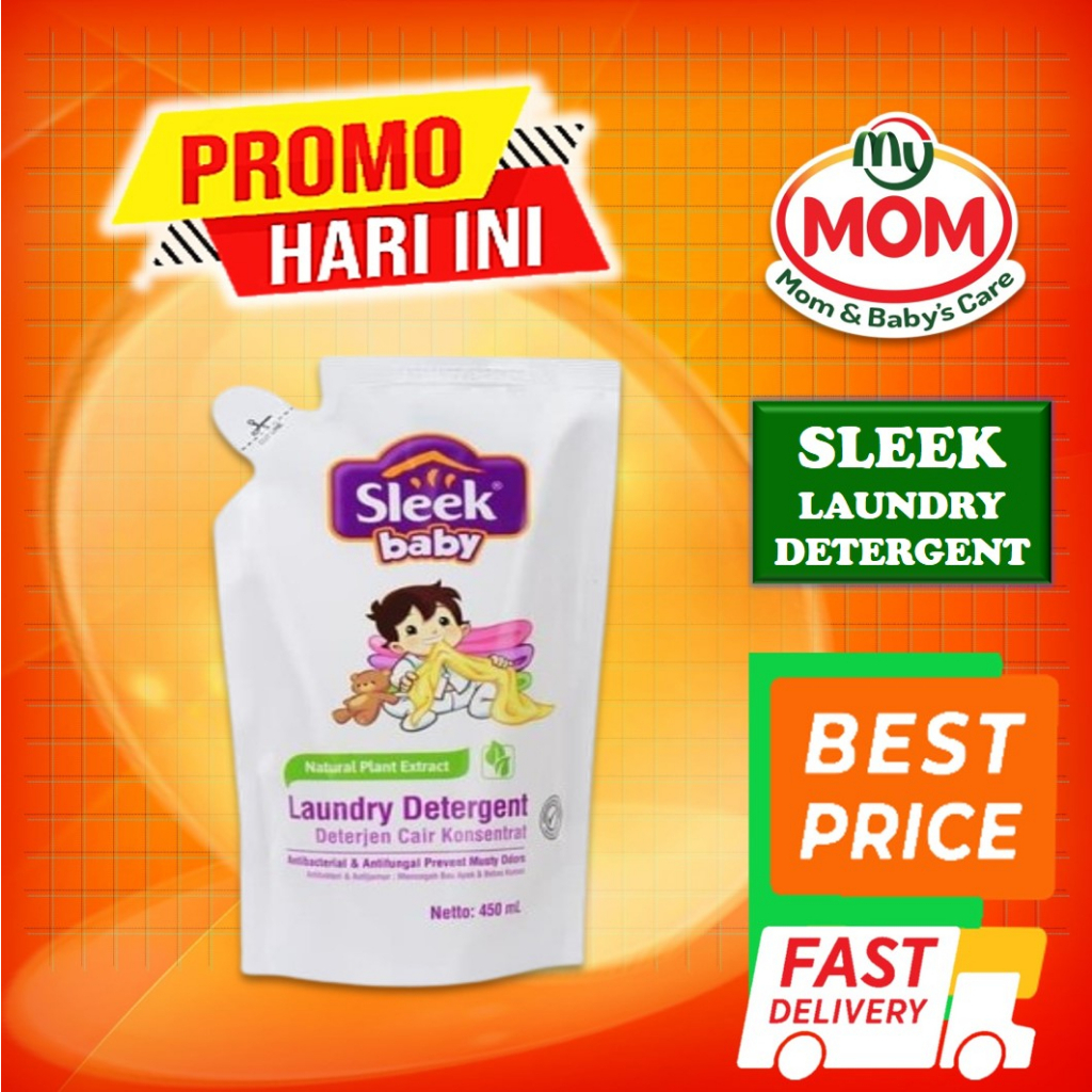 [BPOM] Sleek Laundry Detergent Isi 450ml / Sleek Baby Detergen Sabun Cuci Baju / Kino / MY MOM