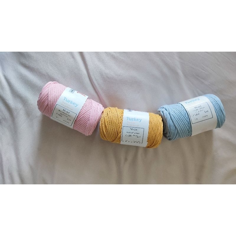 (pilih Varian) Macrame cotton cord 3 mm - Benang rajut impor turki
