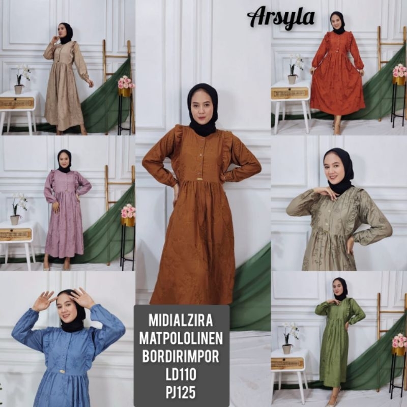 MIDI ARSYLA//MIDI KATUN BORDIR//MIDI ALZIRA//MIDI BORDIR IMPORT//MIDI//MIDIDRESS