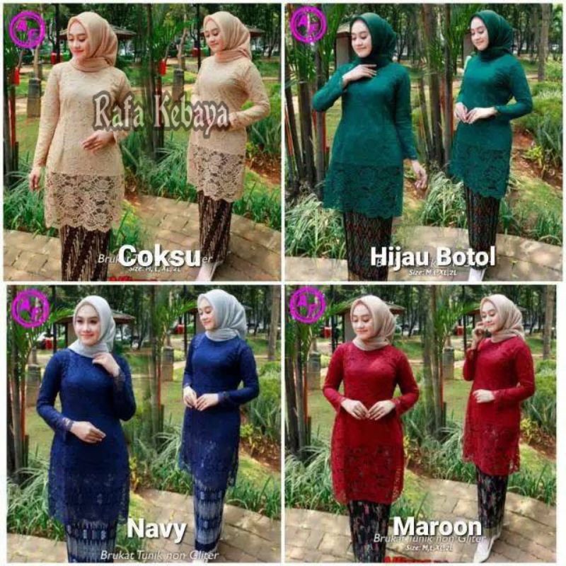 Set  KebayaTunik Brukat/ Kebaya Tunik Brukat Jumbo LD 120 cm