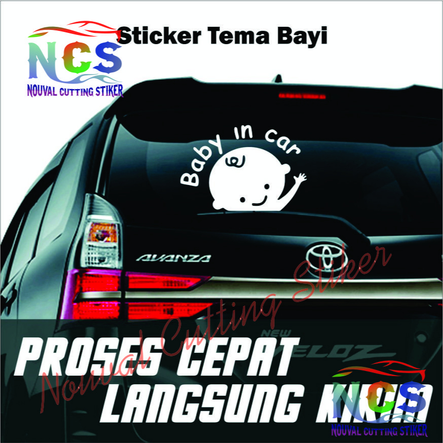 NEW STIKER KACA MOBIL BELAKANG BABY IN CAR STIKER LUCU