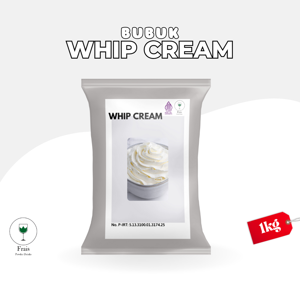 

WHIP CREAM TOPPING 1KG / BUBUK WHIP CREAM / WHIPPED CREAM POWDER / WHIPPING CREAM