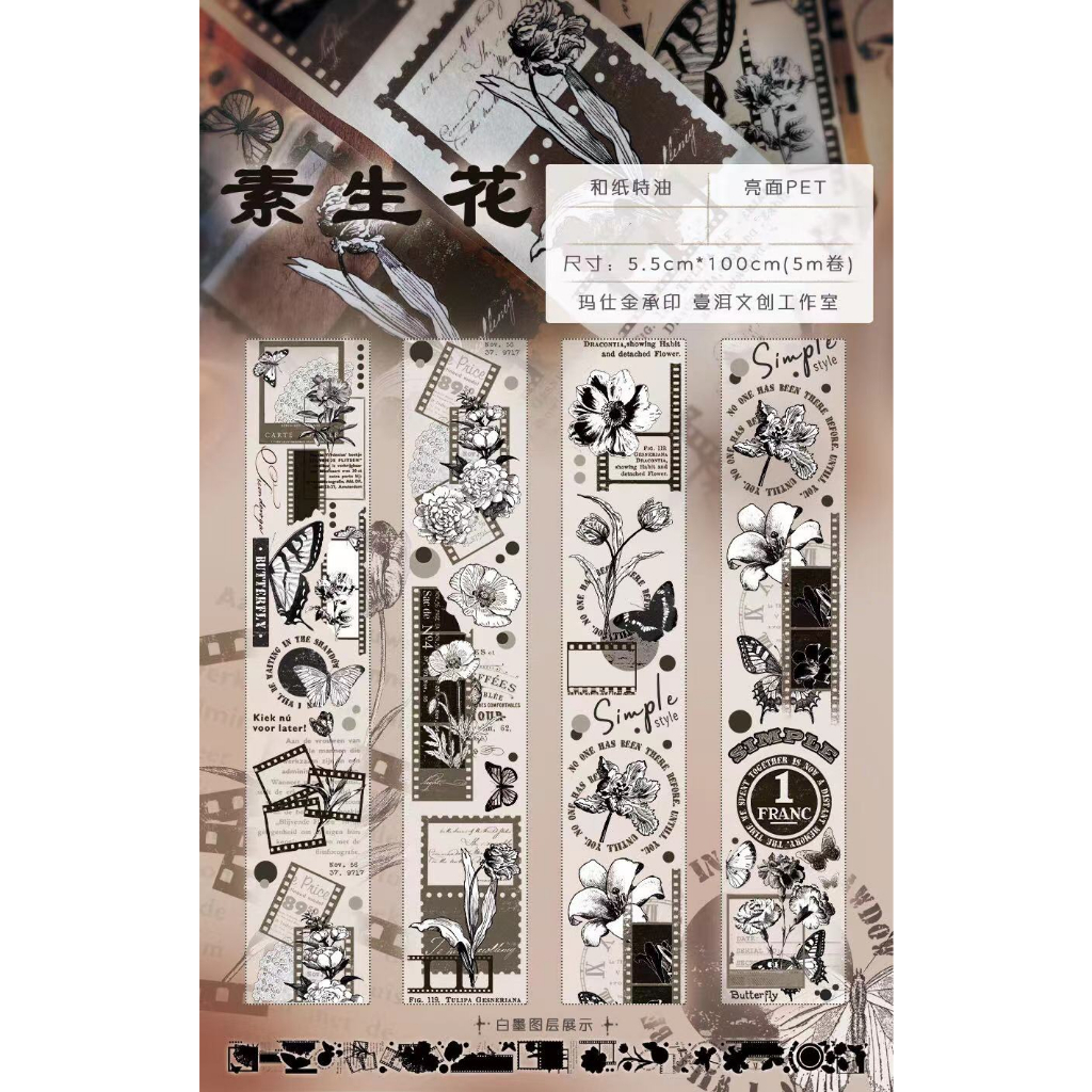 

vintage simple film strip B&W PET tape