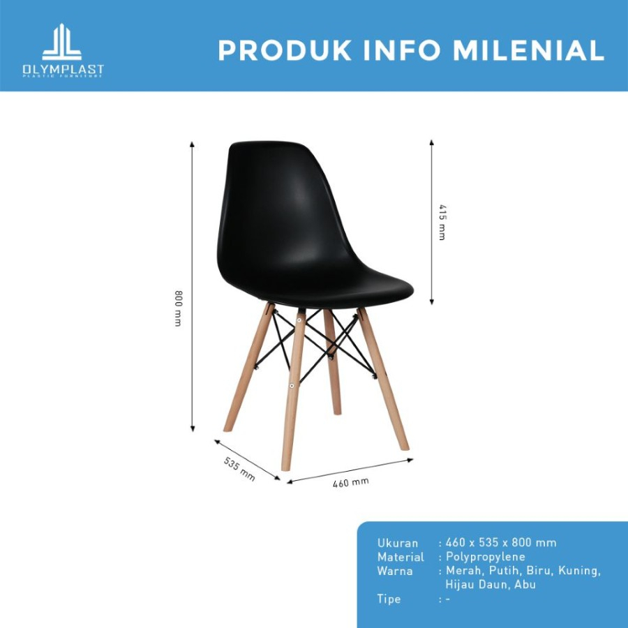 Olympic Paket Hemat Set Meja Kursi Belajar / Minimalis / MBB NEMO + MILENIAL CHAIR