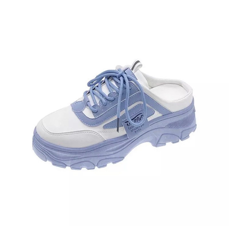Sepatu Slip On Model Korea Sepatu Putih biru pink Terbaru model lucu LV0278