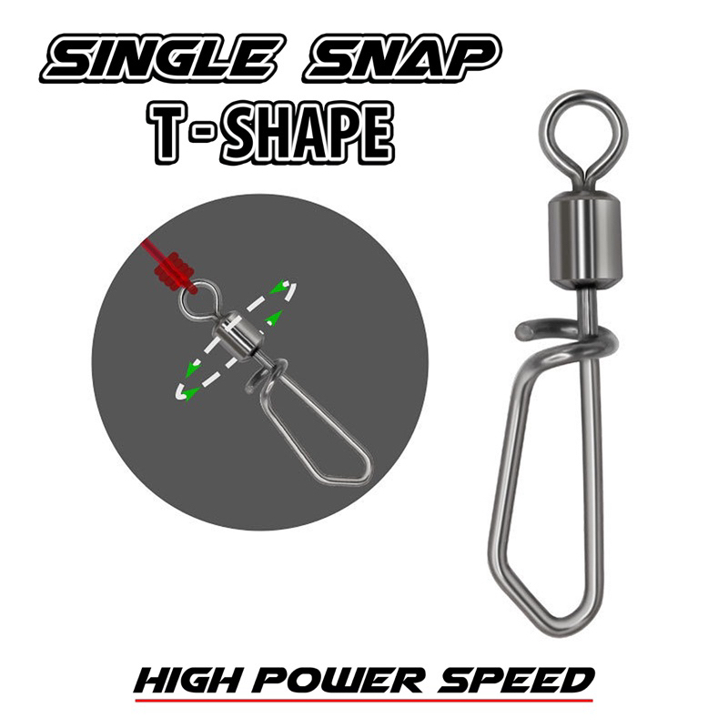 10pcs Single Snap T Shape High Speed Snap Rolling Swivel