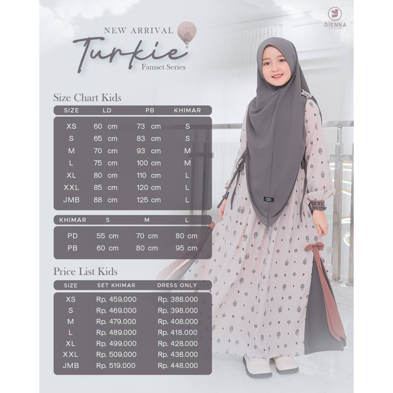 READY  dress Turkie kids by dienna gamis