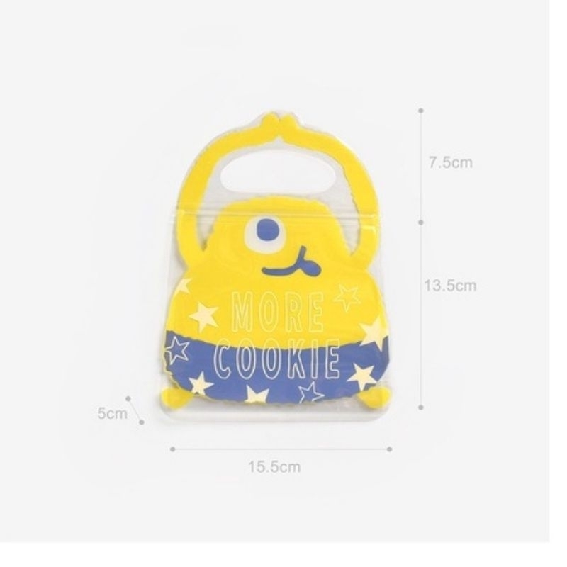 ZIPPER BAG MONSTER PINK YELLOW/ ZIPLOCK LUCU AESTHETIC UNYU