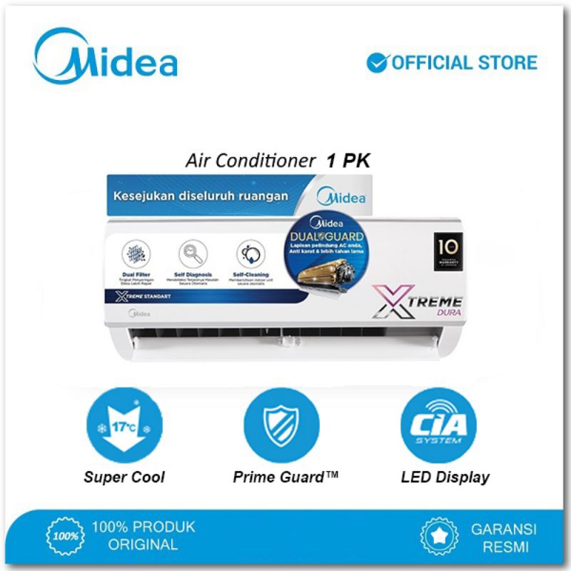 AC SPLIT MIDEA 1 PK MSFC09/LOW WATT/UNIT ONLY