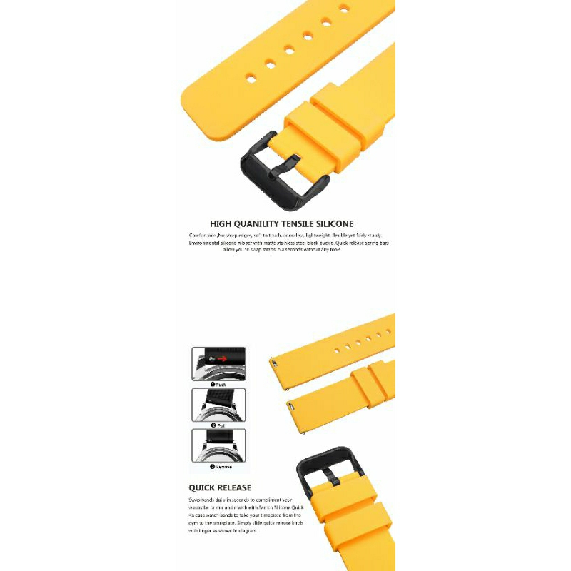 Tali jam strap tangan silicone Soft quick release samsung galaxi  garmin  huawei