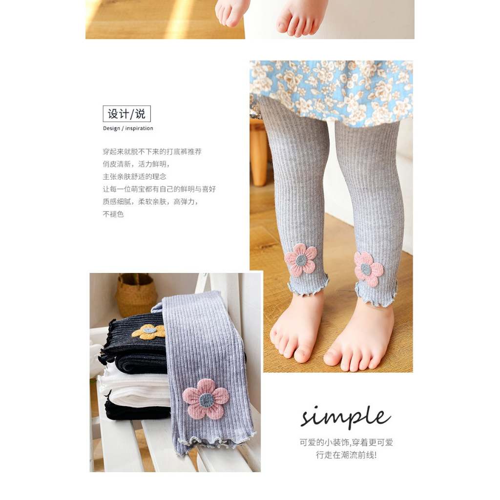 ByKiddos - Legging Anak Import Bayi Perempuan Motif Bunga / Celana legging Bayi Impor