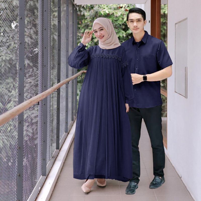 COUPLE )baju pasangan/baju couple/gamis wanita/gamis murah