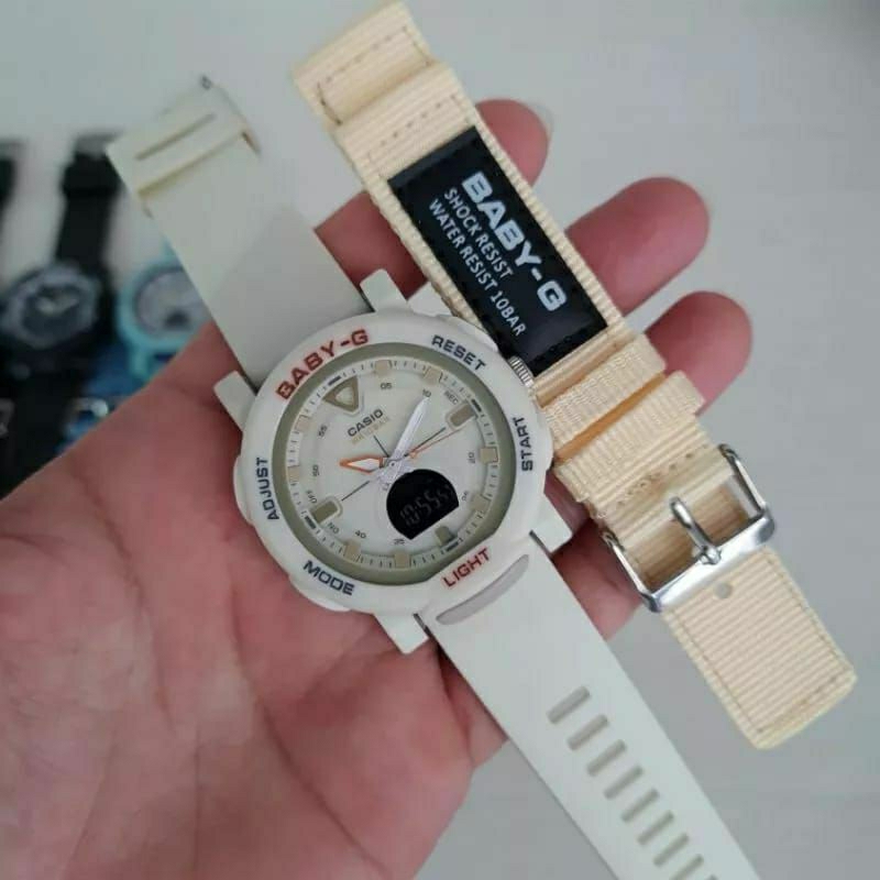 Limited Edition!!! Jam Tangan Baby G Free Strap Kanvas Wanita Kasual Bisa COD