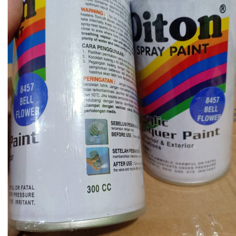 SOLID COLOURS DITON Spray Paint Acrylic Lacquer Paint Pilox Pilok Cat Semprot - 8457 BELL FLOWER / UNGU (300cc / 300ml)