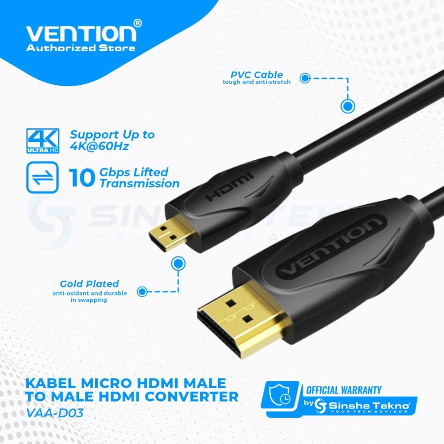 VENTION Kabel Micro HDMI Male to HDMI Male D03