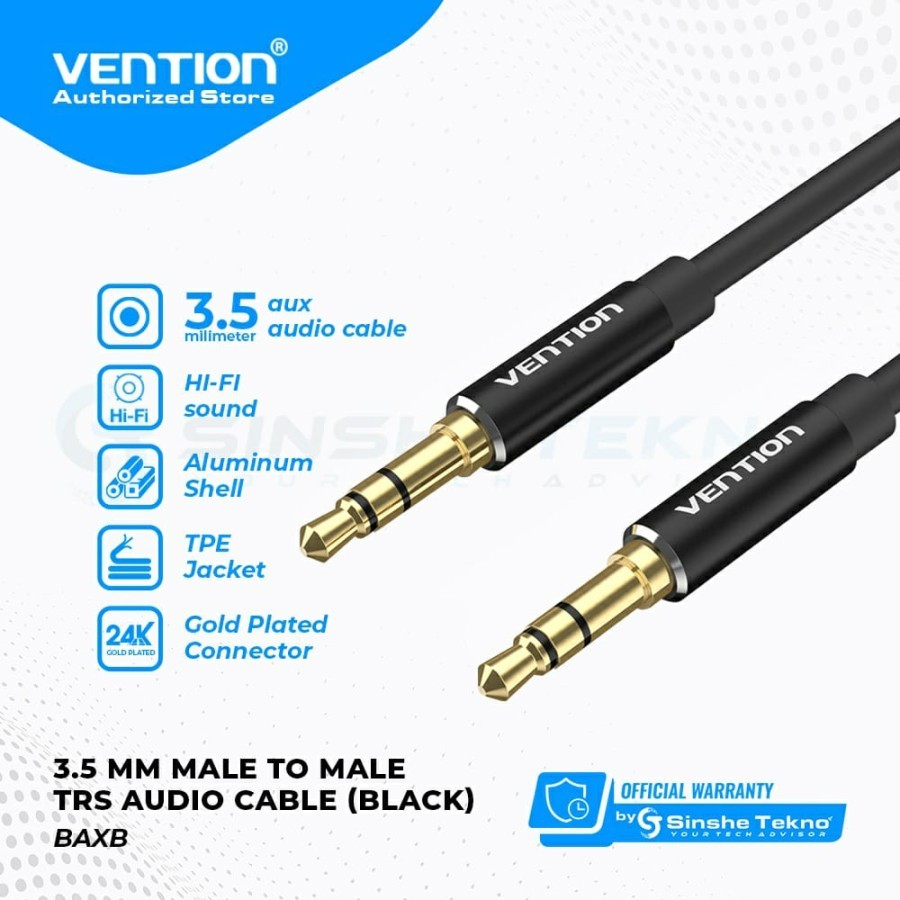 Vention Kabel 3.5mm Male to male Aluminium Alloy - BAXBD