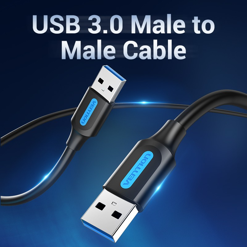 Kabel Data Vention USB 3.0 Male to Male Super Speed for PC Laptop-CON