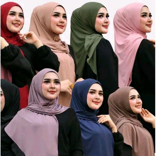 BerMus - Jilbab segi tiga Instan Jersey Korean premium/random