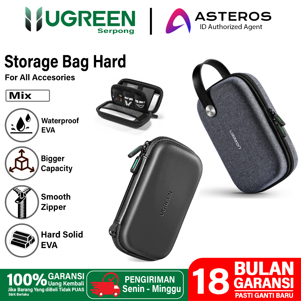 UGREEN Storage Bag Pouch Case Organizer For Earphone Powerbank Charger Kabel SD TF Card