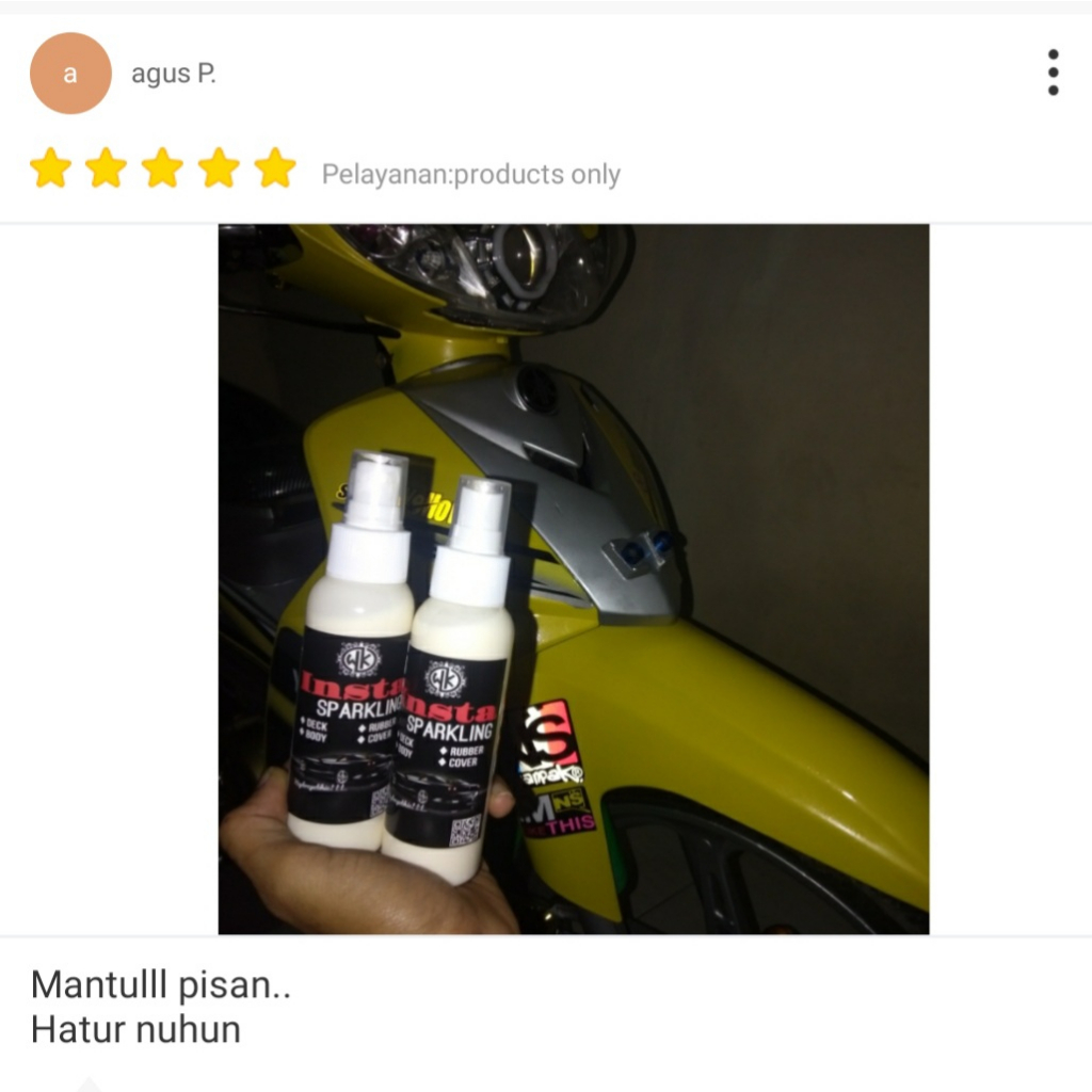 Paket 2 botol pengkilap motor / Insta Sparkling pengkilap kendaraan