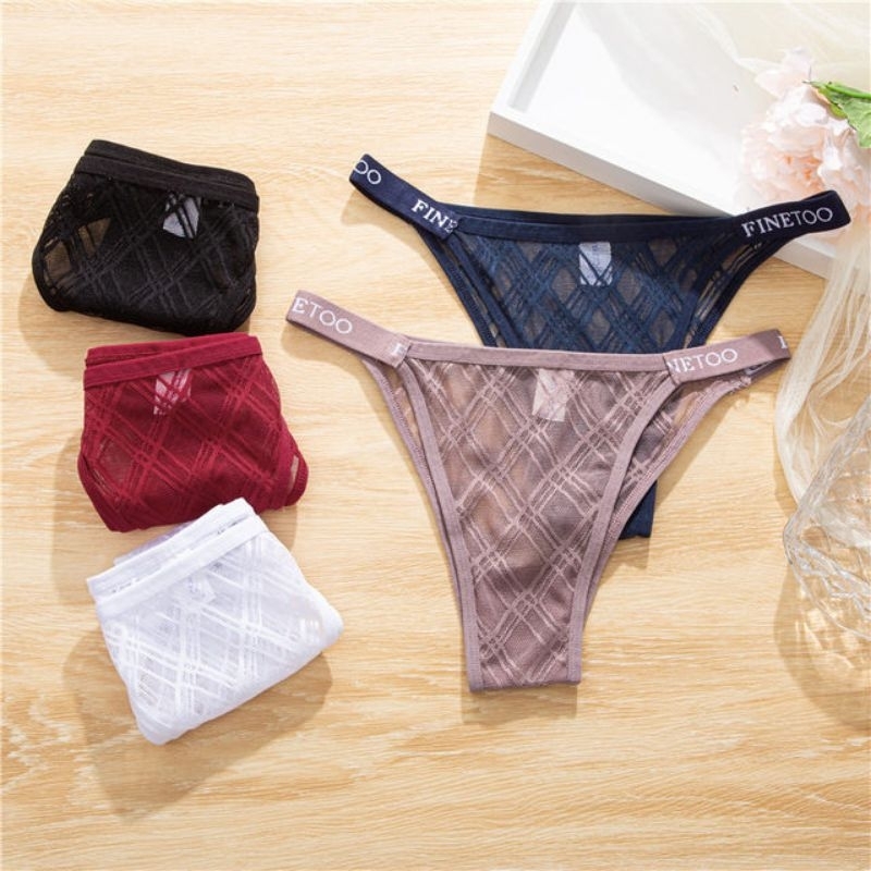 FINETOO FT62 Sexy Celana Dalam Wanita Thong Women Renda Lace Panty Soft G-string