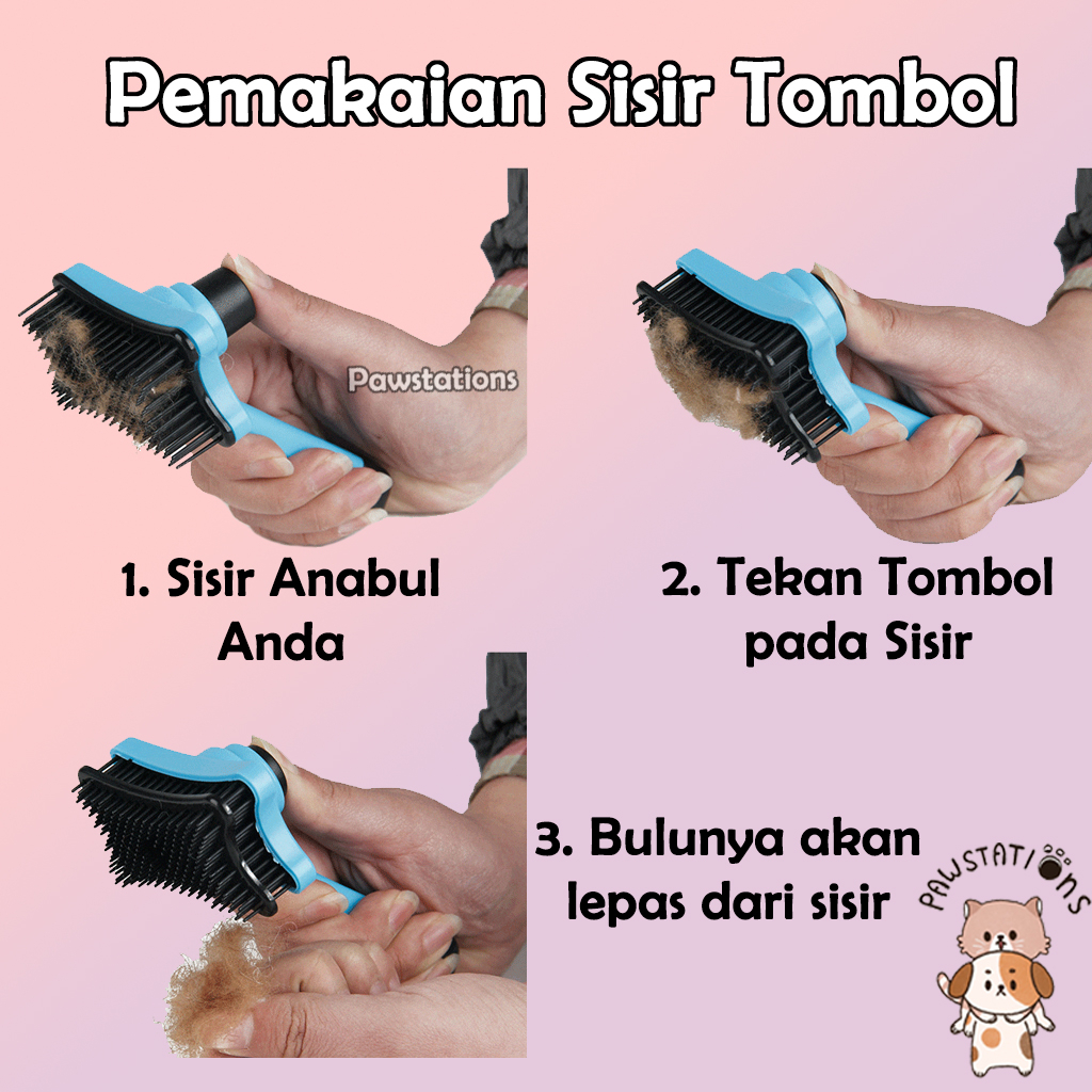 Ready|COD Sisir Tombol Sisir Kucing Sisir Anjing Sisir Kucing Bulu Rontok Sisir Bulu Kucing Sisir Bulu Anjing Paket Grooming Kucing Sisir Grooming Kucing Sisir Kelinci