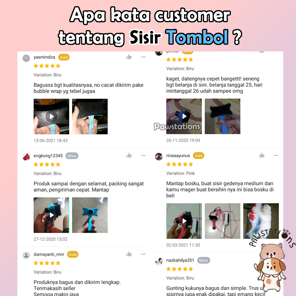 Ready|COD Sisir Tombol Sisir Kucing Sisir Anjing Sisir Kucing Bulu Rontok Sisir Bulu Kucing Sisir Bulu Anjing Paket Grooming Kucing Sisir Grooming Kucing Sisir Kelinci