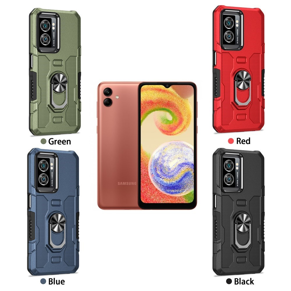 Case Armor SAMSUNG A04 Iring Cincin Magnetic Kesing Hp Protect kamera Premium Hard Case Standing Robot Pelindung Kamera