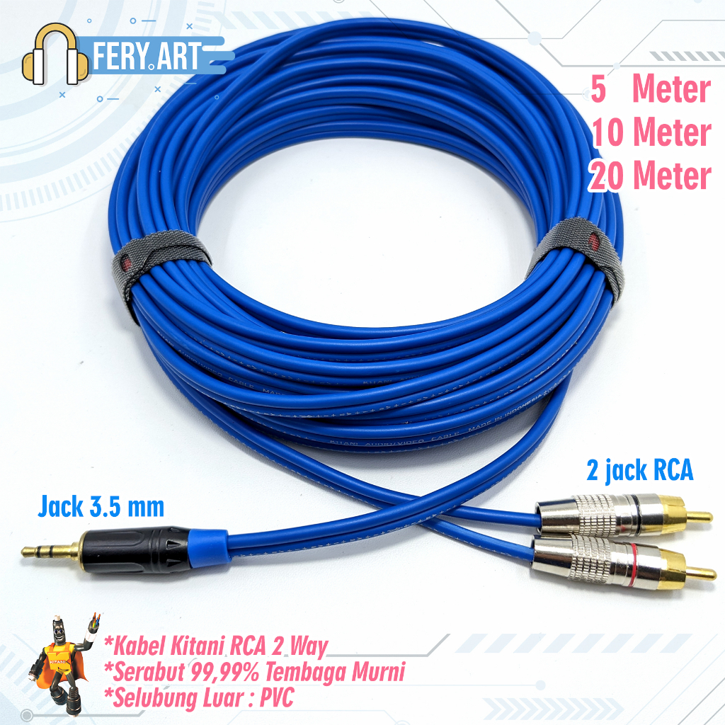 Jack HP ke Mixer Speaker 3.5 ke RCA | 5 meter