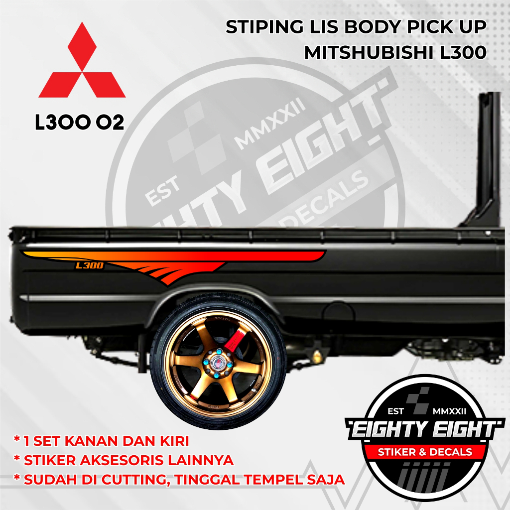 Stiker Variasi Bak Pick Up Sticker Striping Lis Body Pick Up Mitshubishi L300