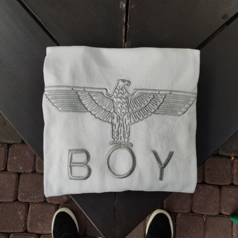 FULLOVER HOODIE - BOY LONDON WHITE FULL BORDIR EAGLE