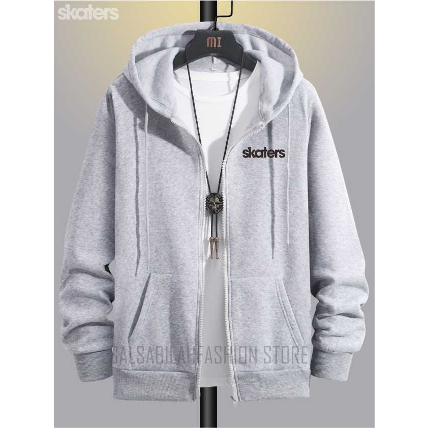 Sweater hoodie zipper Pria Wanita Jumper Premium Bahan Fleece Tebal