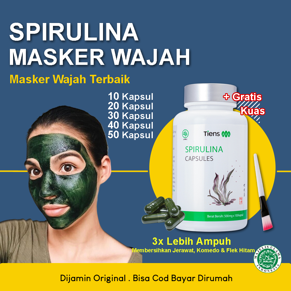 Masker Spirulina Tiens Asli Spirulina Original Menghilangkan Jerawat dan Komedo Masker Wajah Alami M