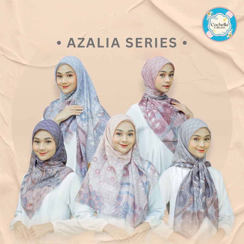 [KODE A] [AZALIA SERIES ] HIJAB VOAL SEGIEMPAT MOTIF PREMIUM PRINT LASERCUT