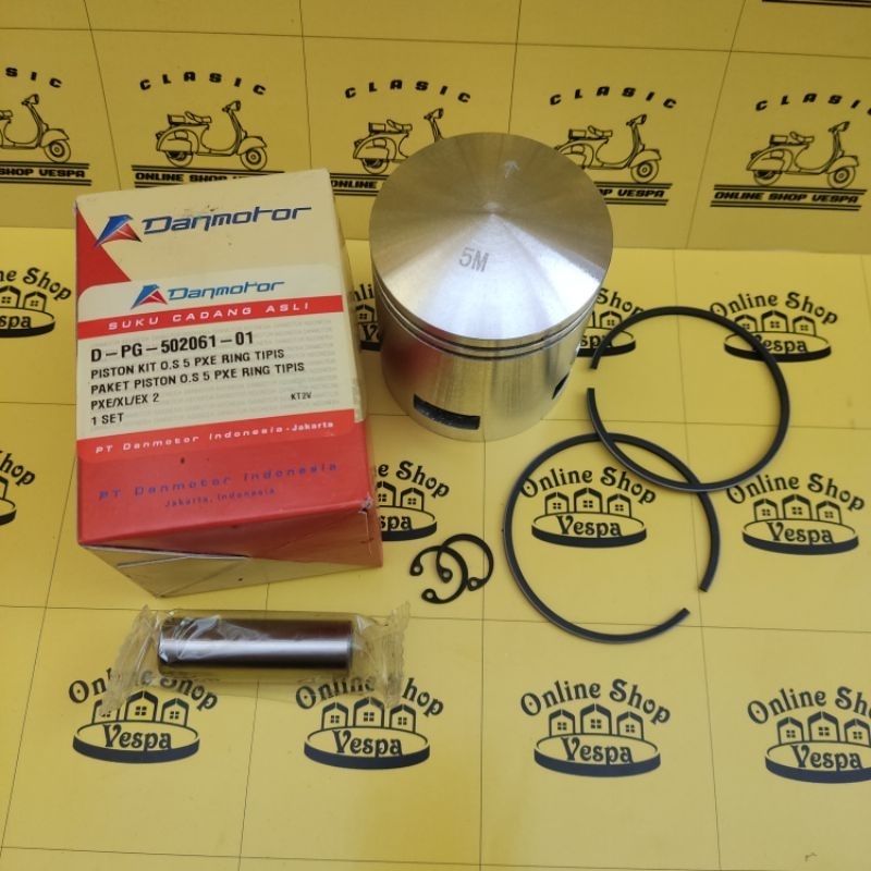 Piston Kit Vespa / Seher Vespa Excel Exclusive Pxe Ukuran 5M Ring Tipis Danmotor