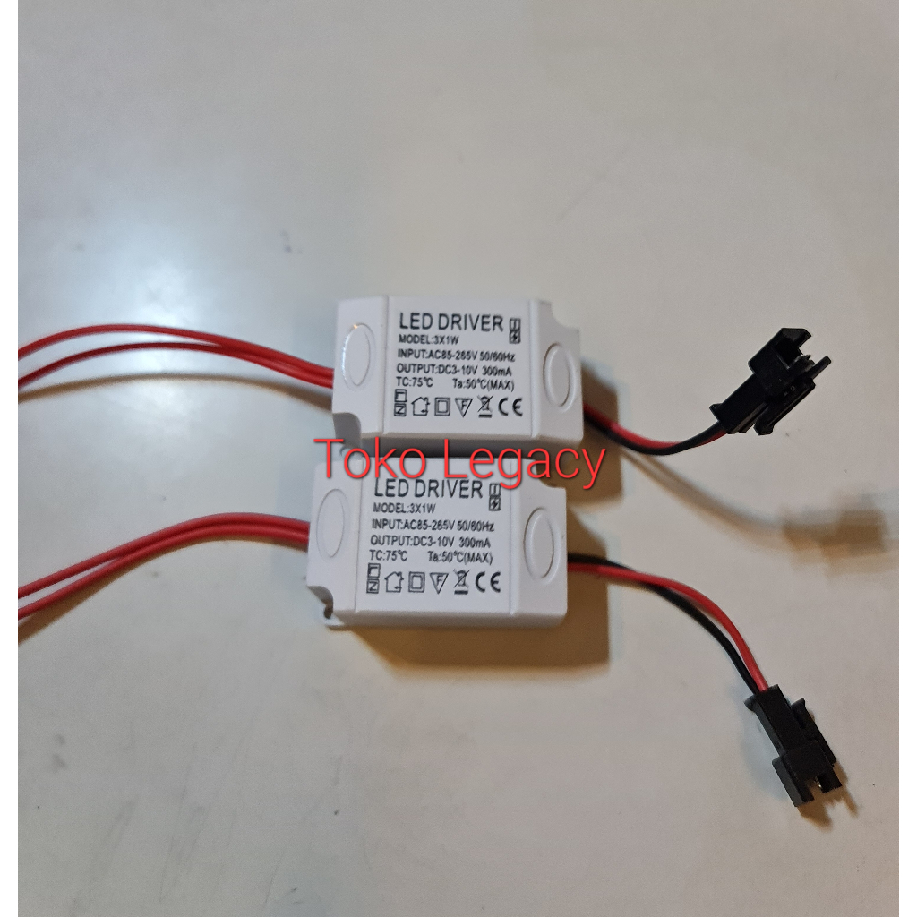 LED DRIVER  3x1 WATT 240-260 mA CASING PLASTIK