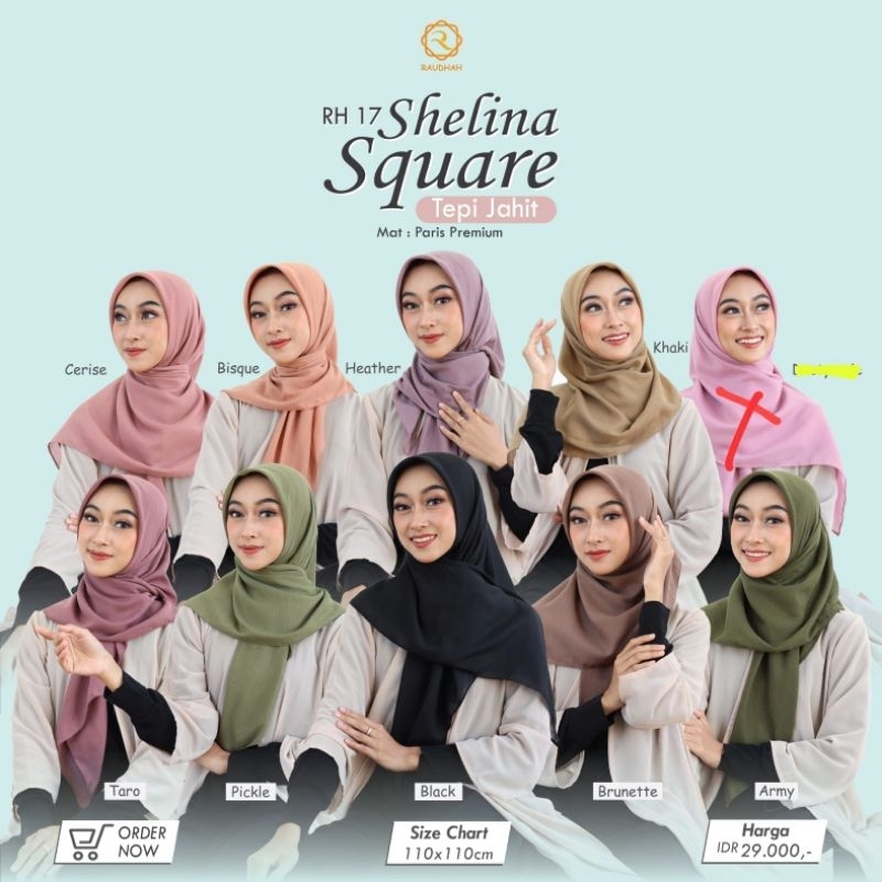 Hijab Segiempat Paris Premium Zyza Square By Raudhah / Hijab Paris Premium