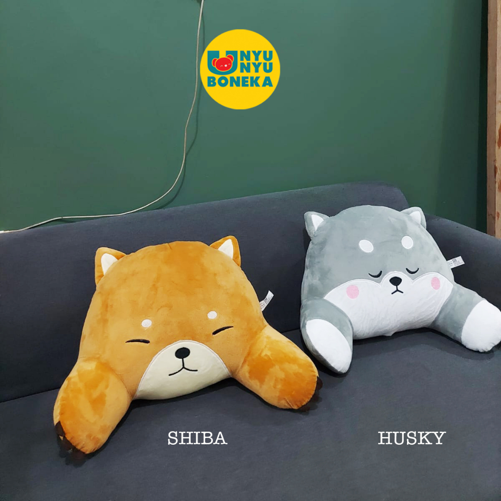 SALE !! Bantal sandaran kursi punggung mobil kantor ibu hamil karakter srigala doh husky shiba