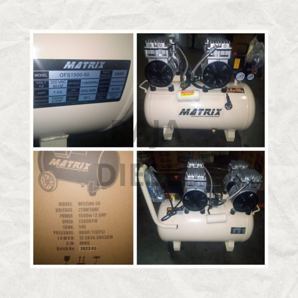 KOMPRESOR OILLESS 2 HP MATRIX OIL FREE COMPRESSOR OFS1500-50
