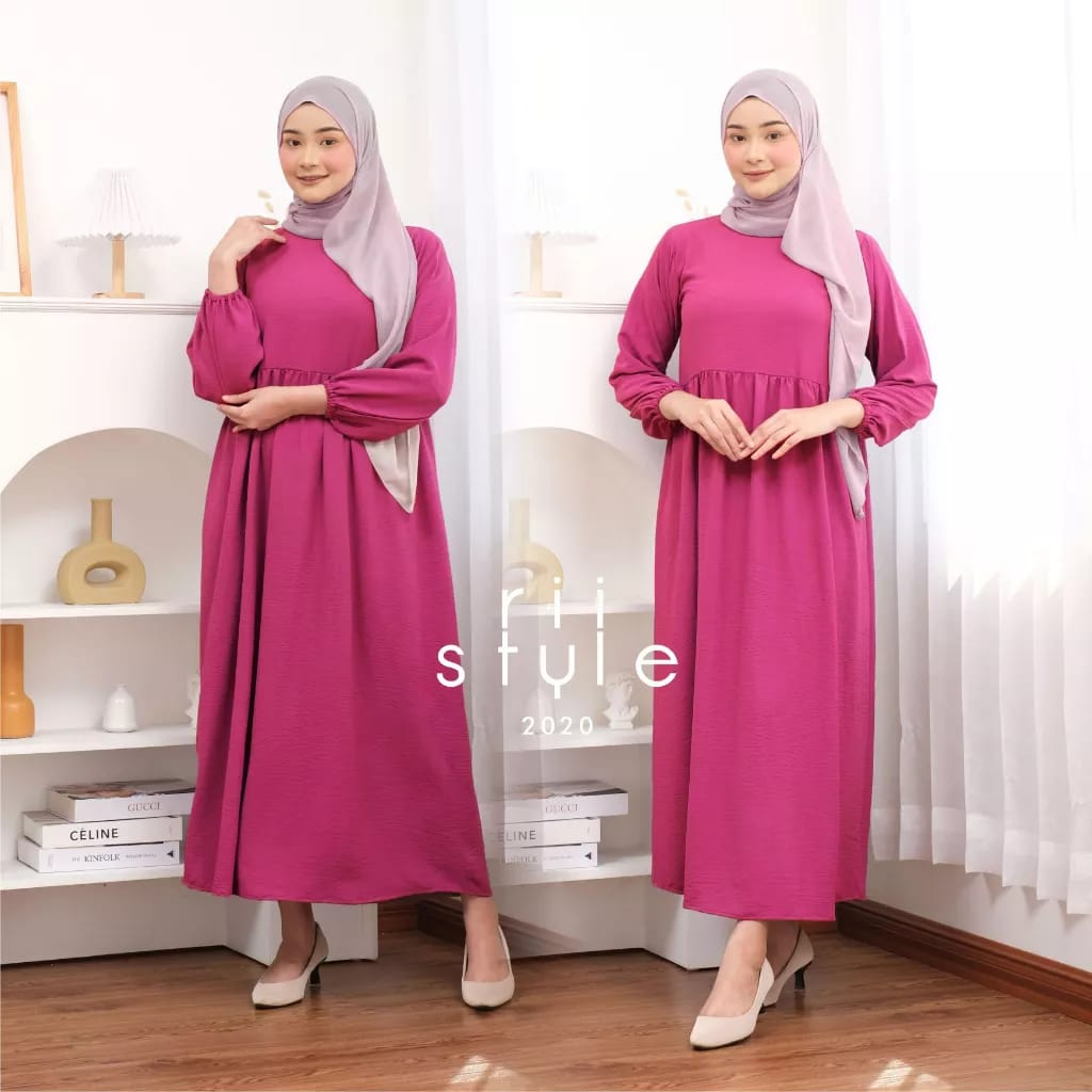 Balena Midi Dress Bahan Crinkle Air Flow