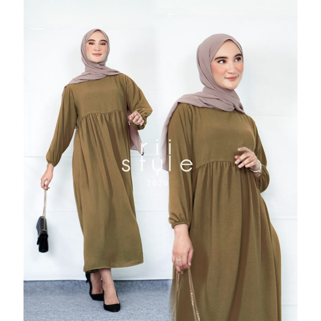 Balena Midi Dress Bahan Crinkle Air Flow